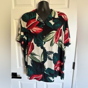 Express Floral Print Button Down